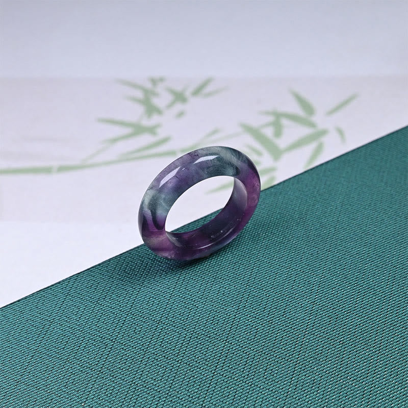 Bague de protection en fluorite naturelle Buddha Stones - Fluorine - 20 mm - image 1