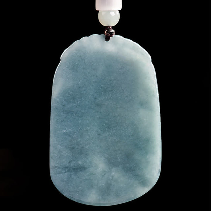 Buddha Stones Collier pendentif en jade naturel sculpté représentant deux carpes koï, symbole de prospérité. - image 3