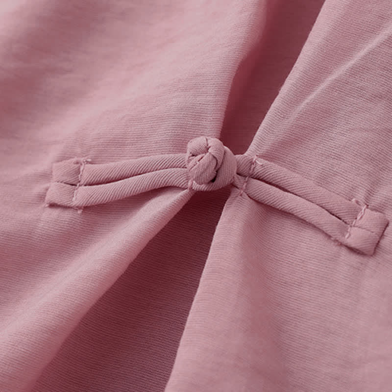 Buddha Stones T-shirt à manches courtes bouffantes pour femme, couleur unie, motif grenouille - image 3