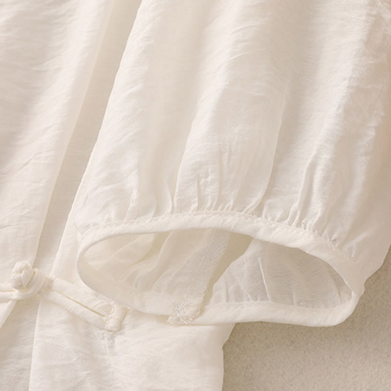 Buddha Stones T-shirt à manches courtes bouffantes pour femme, couleur unie, motif grenouille - image 12