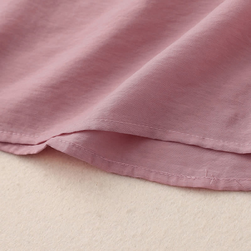 Buddha Stones T-shirt à manches courtes bouffantes pour femme, couleur unie, motif grenouille - image 5