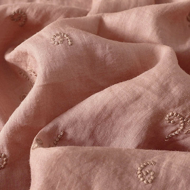 Buddha Stones Chemise à manches courtes boutonnée à motif floral brodé rétro pour femme - image 10