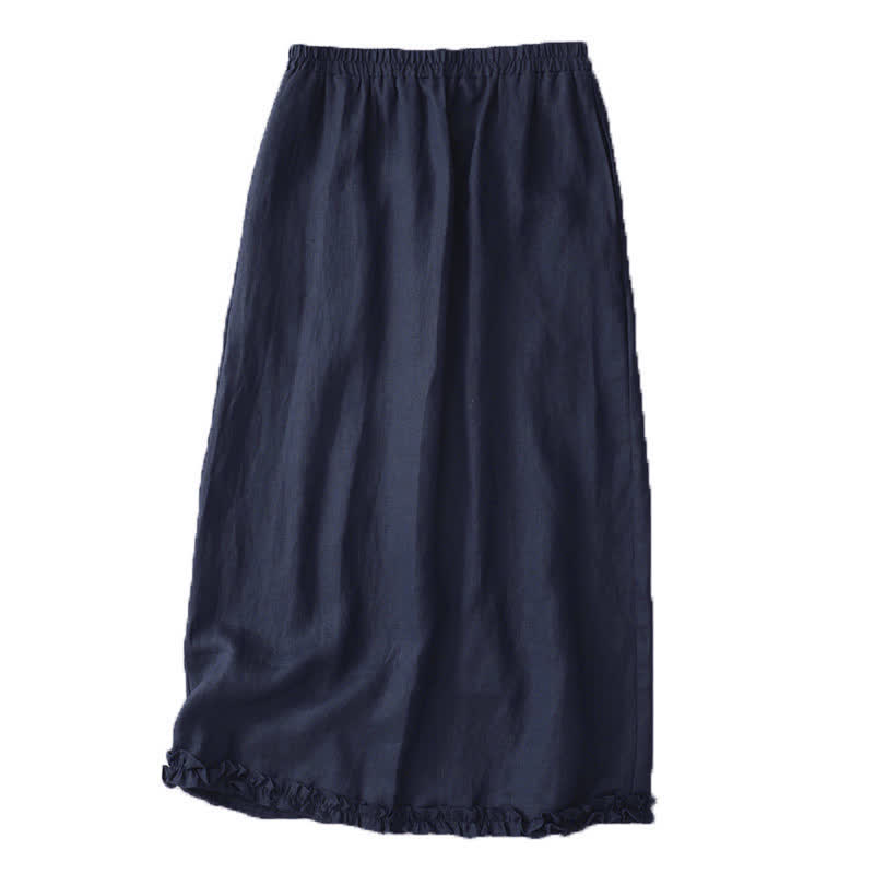 Buddha Stones Jupe Capri doublée pour femme, taille élastique, ourlet plissé et poches - image 17