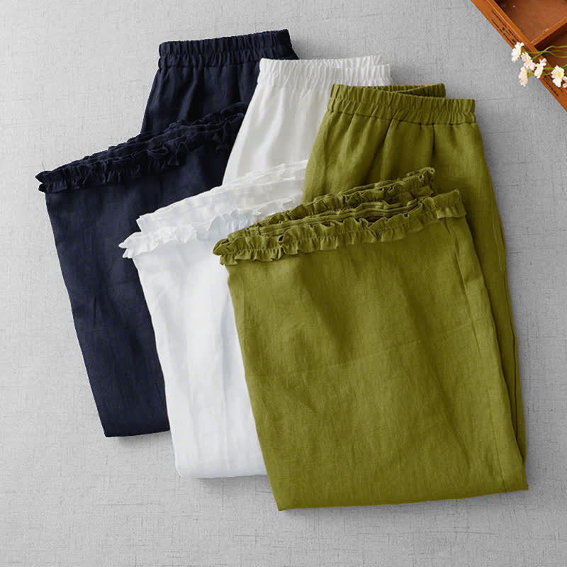 Buddha Stones Jupe Capri doublée pour femme, taille élastique, ourlet plissé et poches - image 20