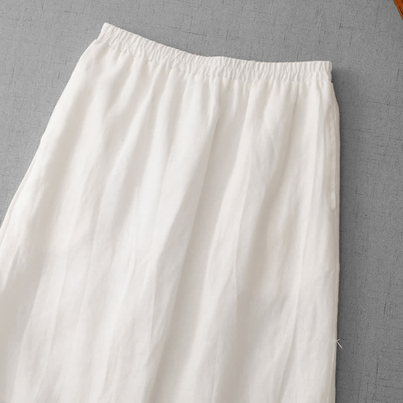 Buddha Stones Jupe Capri doublée pour femme, taille élastique, ourlet plissé et poches - image 10