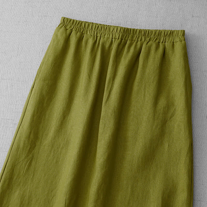 Buddha Stones Jupe Capri doublée pour femme, taille élastique, ourlet plissé et poches - image 2