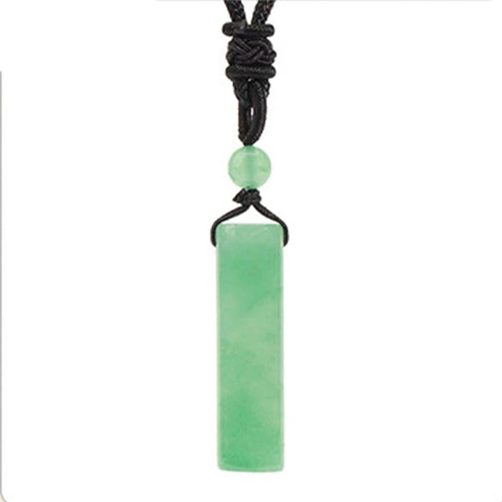 Buddha Stones Collier pendentif cylindrique de guérison en cristal de quartz rose, aventurine verte et améthyste, orné de divers cristaux. - Aventurine verte - image 3