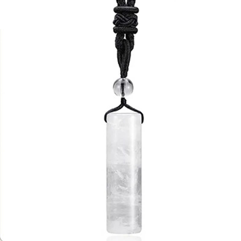 Buddha Stones Collier pendentif cylindrique de guérison en cristal de quartz rose, aventurine verte et améthyste, orné de divers cristaux. - Cristal blanc - image 14