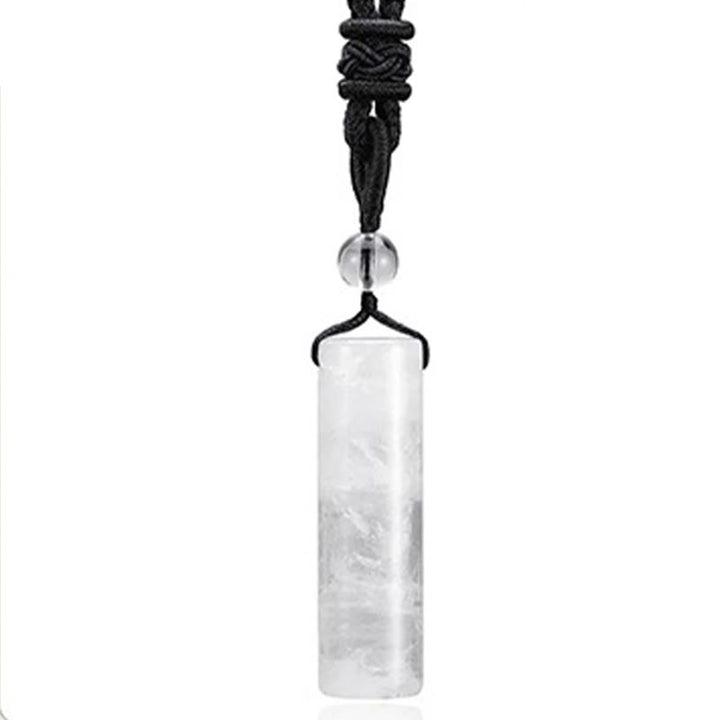 Buddha Stones Collier pendentif cylindrique de guérison en cristal de quartz rose, aventurine verte et améthyste, orné de divers cristaux. - Cristal blanc - image 14