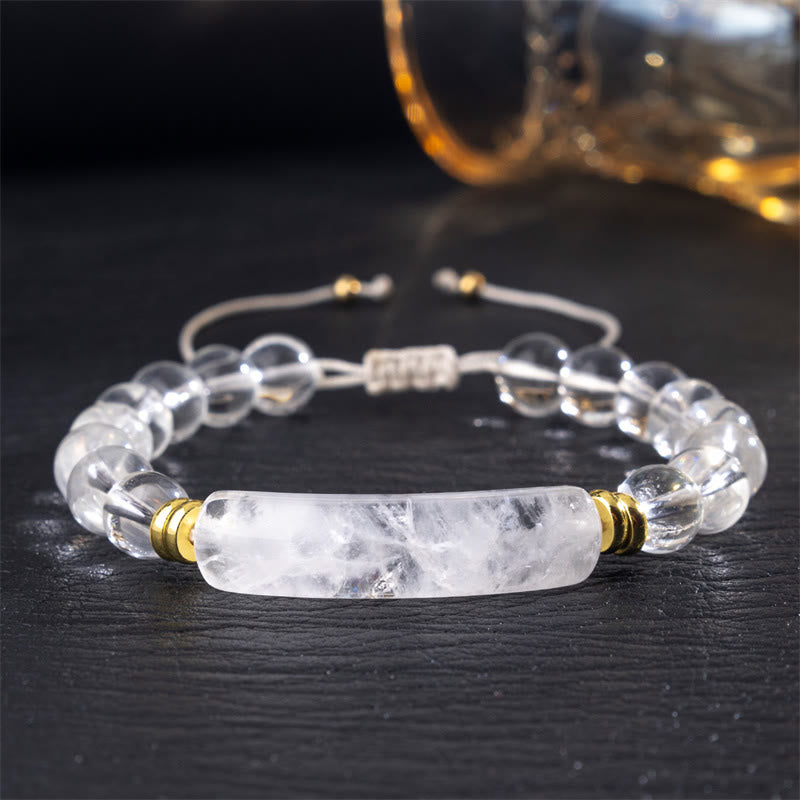 Buddha Stones Bracelet de transformation positive en améthyste verte, aventurine, œil de tigre et quartz fraise - Quartz clair (tour de poignet 14-18 cm) - image 23