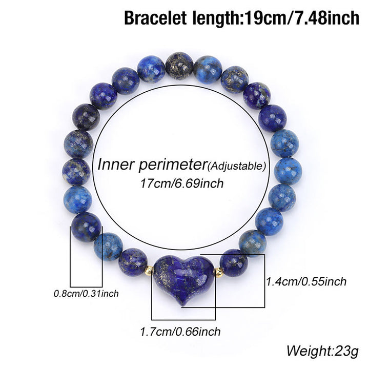 Buddha Stones Bracelet spirituel en améthyste naturelle, aventurine verte, œil de tigre et quartz fraise en forme de cœur - image 17