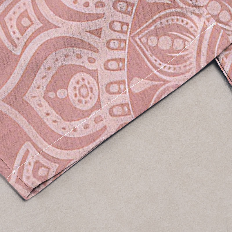 Buddha Stones Pantalon pour femme en pur coton à motif mandala, taille élastique et poches - image 1