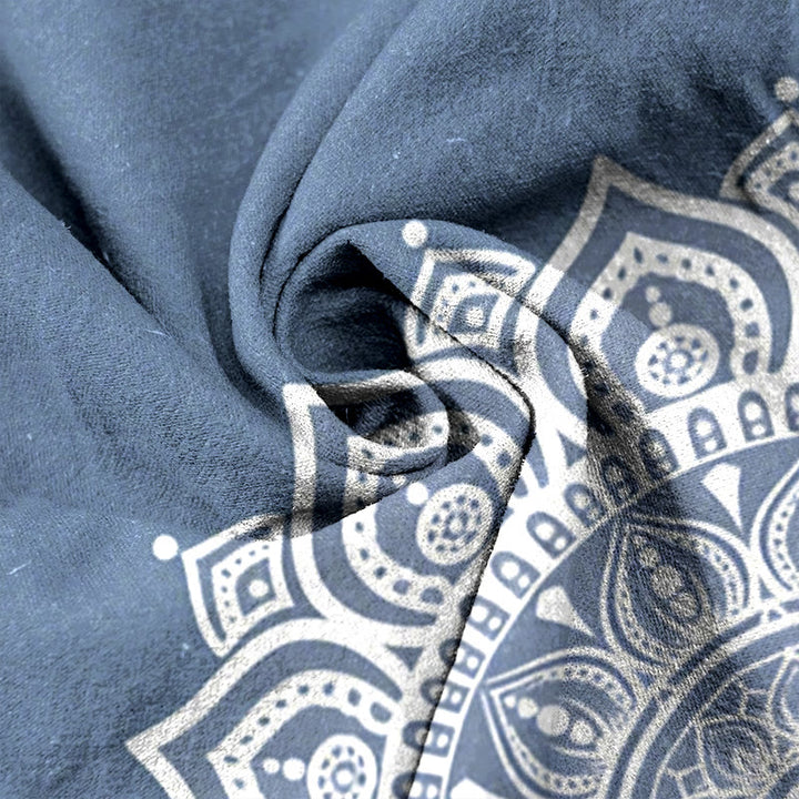 Buddha Stones Pantalon pour femme en pur coton à motif mandala, taille élastique et poches - image 5