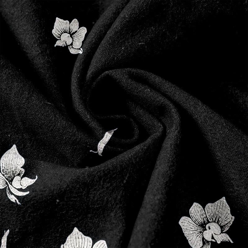 Buddha Stones Pantalon pour femme en pur coton à motif de pétales de fleurs, taille élastique et poches - image 11