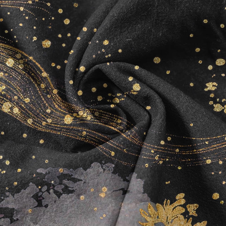 Buddha Stones Pantalon pour femme en pur coton à motif de pétales de fleurs, taille élastique et poches - image 3
