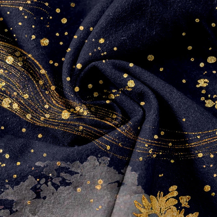 Buddha Stones Pantalon pour femme en pur coton à motif de pétales de fleurs, taille élastique et poches - image 7