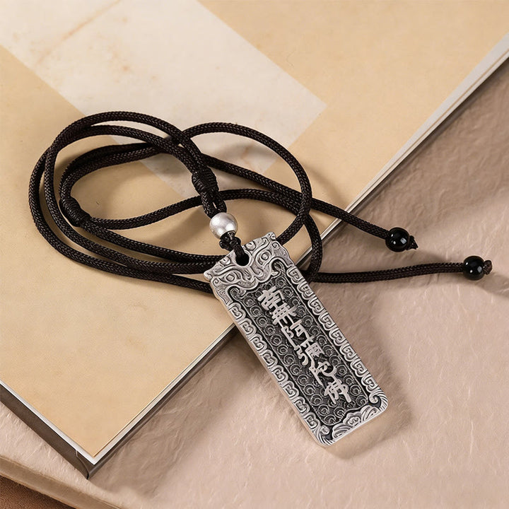 Buddha Stones Collier pendentif en cuivre Namo Amitabha Om Mani Padme Hum, corde de sagesse - Namo Amitabha - image 6