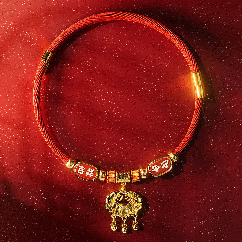 Buddha Stones Collier ajustable pour chats et chiens avec perles rouges et symbole Fu porte-bonheur - image 1