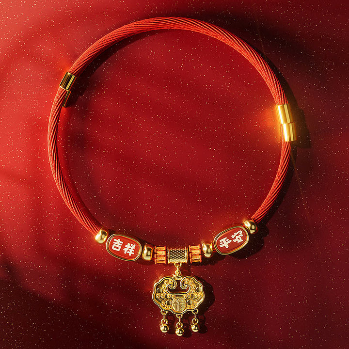 Buddha Stones Collier ajustable pour chats et chiens avec perles rouges et symbole Fu porte-bonheur - image 1