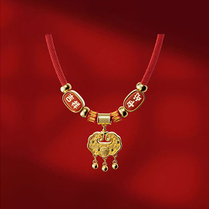 Buddha Stones Collier ajustable pour chats et chiens avec perles rouges et symbole Fu porte-bonheur - image 4