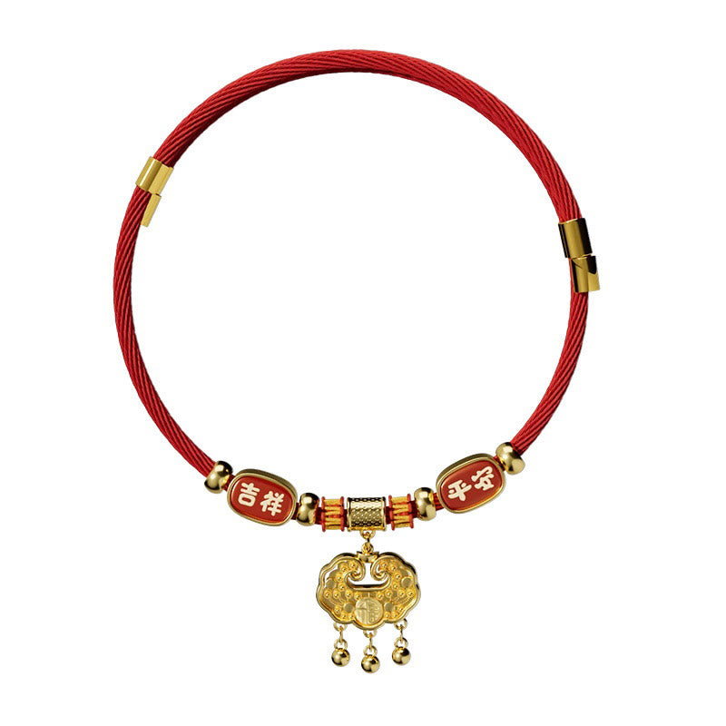 Buddha Stones Collier ajustable pour chats et chiens avec perles rouges et symbole Fu porte-bonheur - image 3