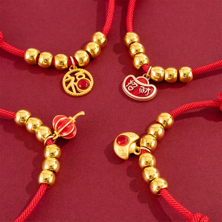 Buddha Stones Collier de protection ajustable pour chats et chiens, orné de perles rouges et du caractère Yuanbao Fu - image 20
