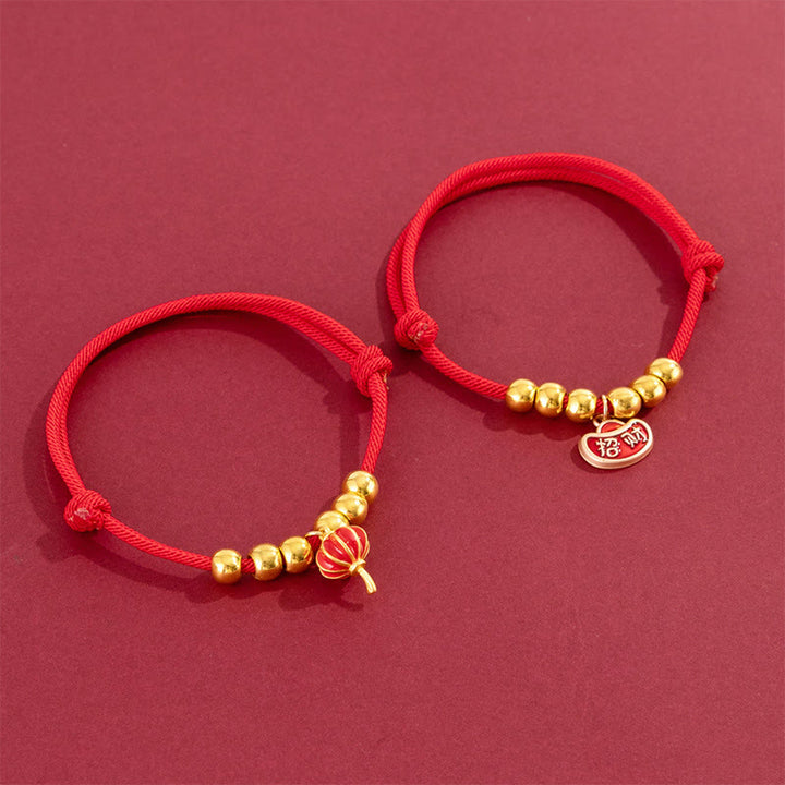 Buddha Stones Collier de protection ajustable pour chats et chiens, orné de perles rouges et du caractère Yuanbao Fu - image 15