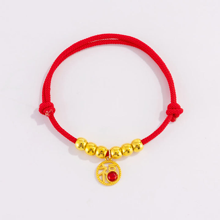 Buddha Stones Collier de protection ajustable pour chats et chiens, orné de perles rouges et du caractère Yuanbao Fu - image 10