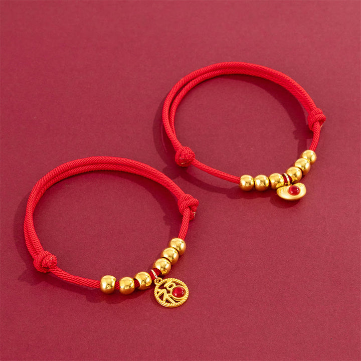 Buddha Stones Collier de protection ajustable pour chats et chiens, orné de perles rouges et du caractère Yuanbao Fu - image 17