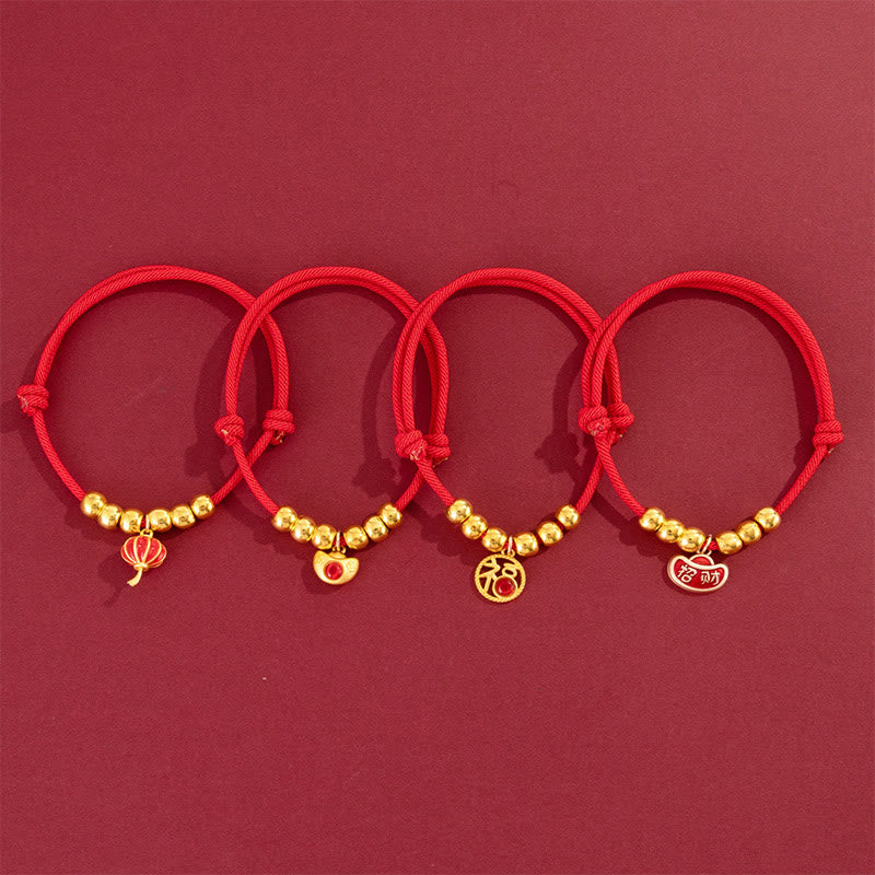 Buddha Stones Collier de protection ajustable pour chats et chiens, orné de perles rouges et du caractère Yuanbao Fu - image 18