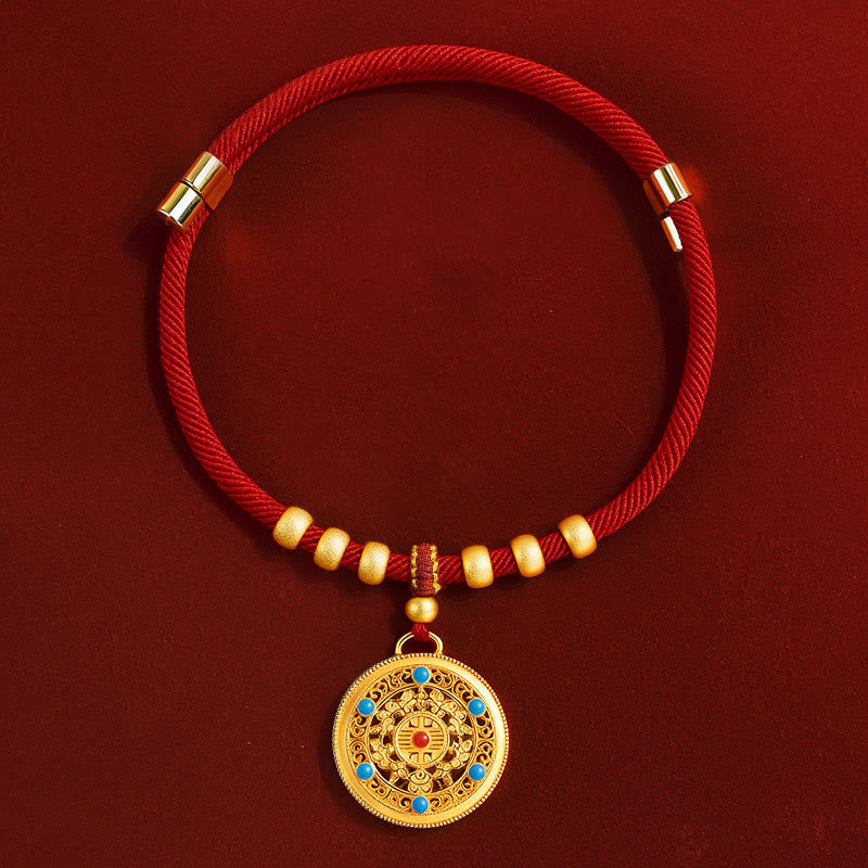 Buddha Stones Collier de protection ajustable pour chats et chiens avec perles rouges et boussole en forme de calebasse - Boussole - 20-50 cm - image 7