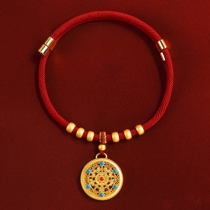 Buddha Stones Collier de protection ajustable pour chats et chiens avec perles rouges et boussole en forme de calebasse - Boussole - 20-50 cm - image 7