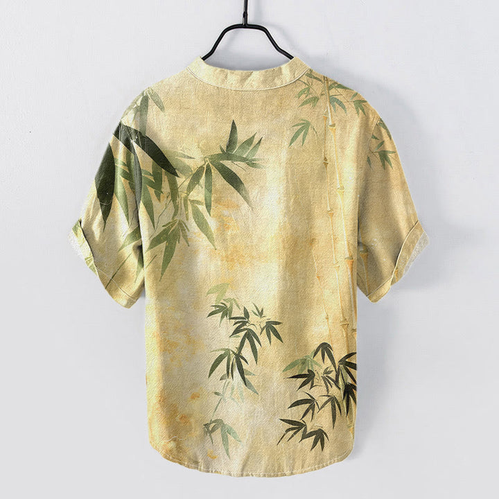 Buddha Stones Chemise homme à manches courtes et demi-boutonnages en coton et bambou - image 7