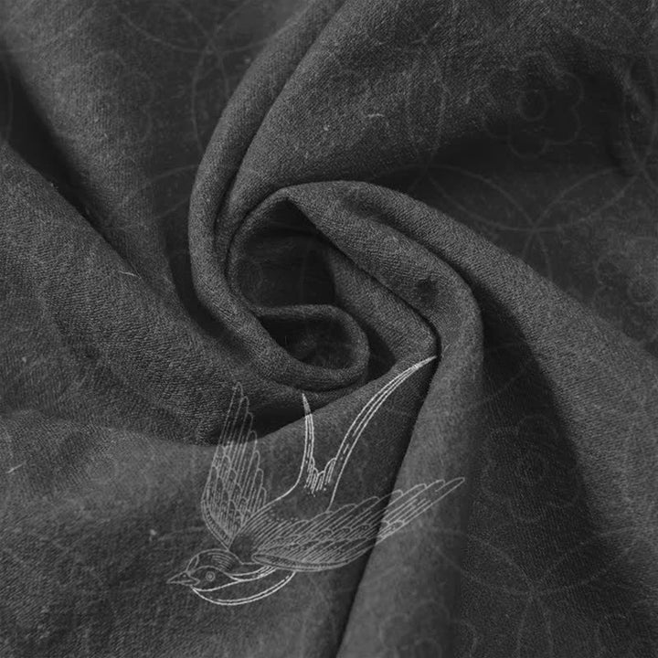 Buddha Stones Chemise à manches courtes pour homme Swallow Lotus Butterfly - image 4