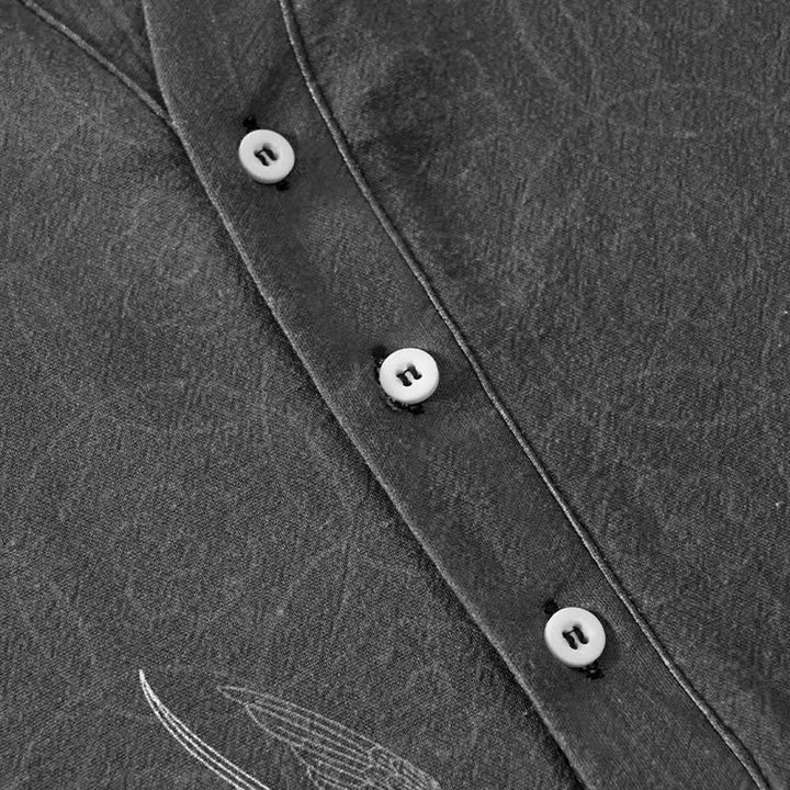 Buddha Stones Chemise à manches courtes pour homme Swallow Lotus Butterfly - image 3
