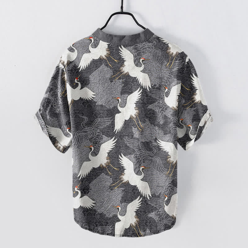 Buddha Stones Chemise homme à manches courtes Crane, style décontracté de villégiature - image 1