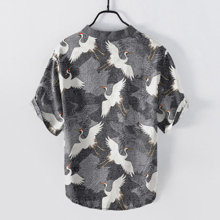 Buddha Stones Chemise homme à manches courtes Crane, style décontracté de villégiature - image 1