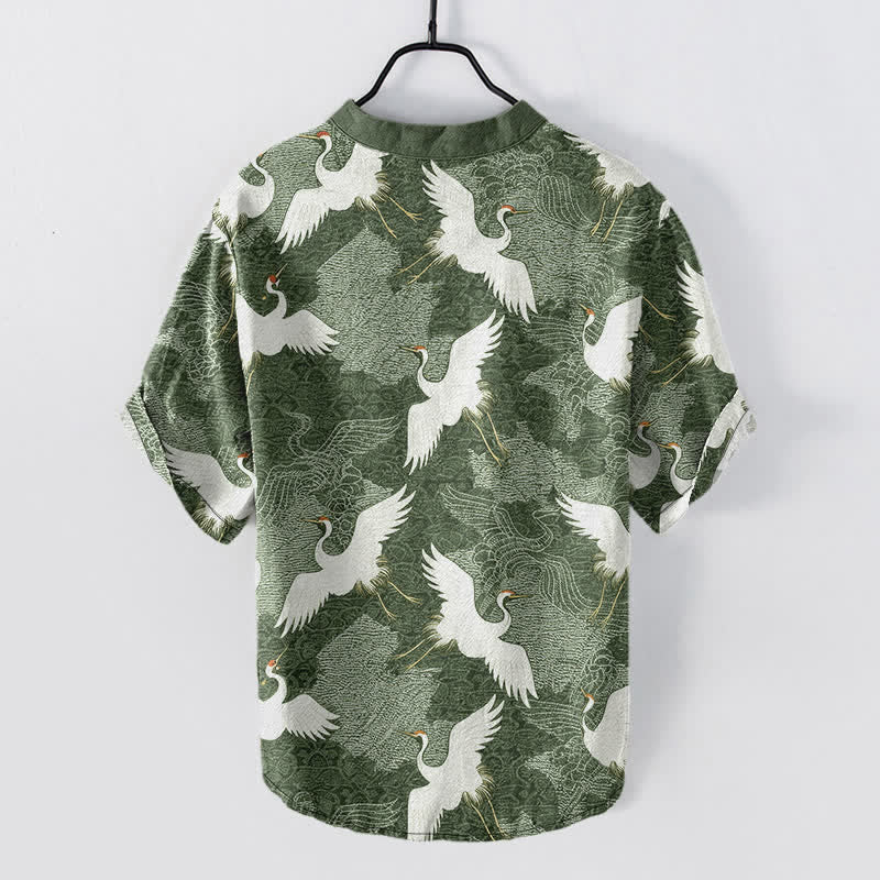 Buddha Stones Chemise homme à manches courtes Crane, style décontracté de villégiature - image 6