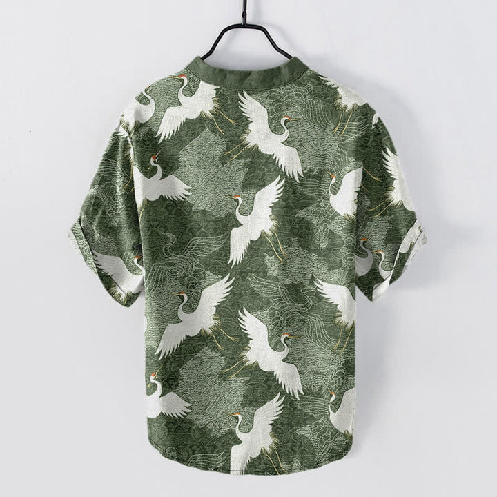 Buddha Stones Chemise homme à manches courtes Crane, style décontracté de villégiature - image 6
