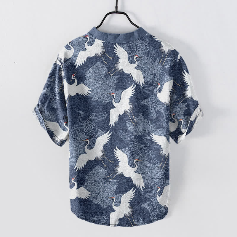 Buddha Stones Chemise homme à manches courtes Crane, style décontracté de villégiature - image 8