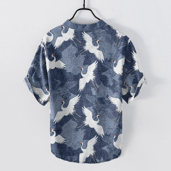 Buddha Stones Chemise homme à manches courtes Crane, style décontracté de villégiature - image 8