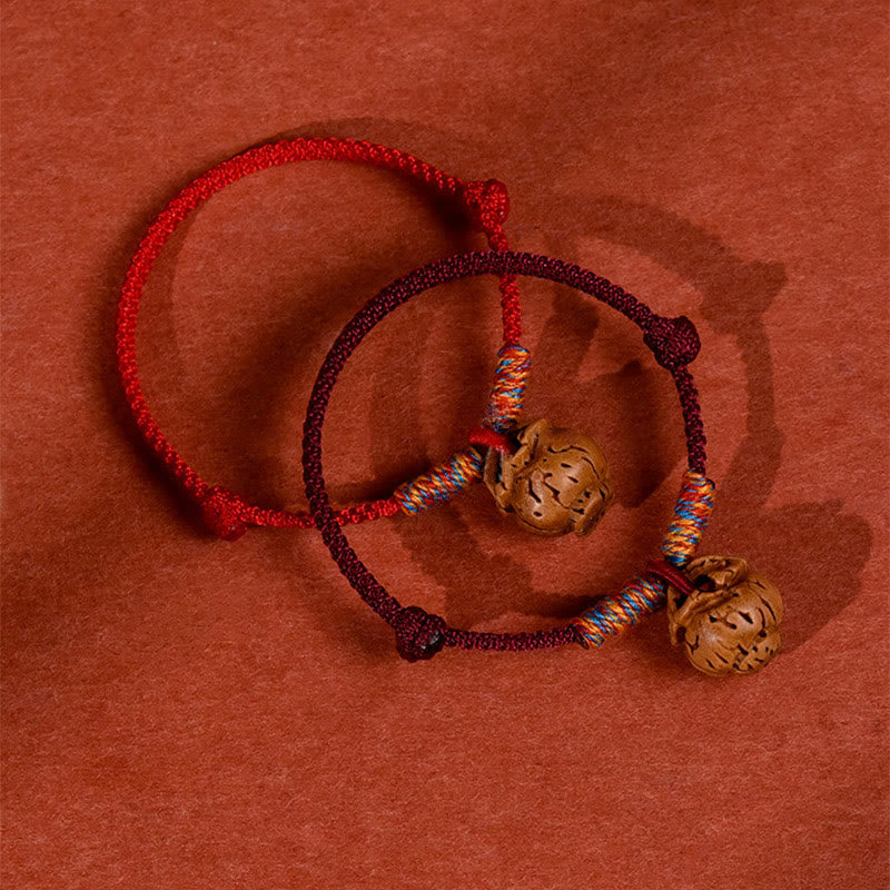 Buddha Stones Collier pour chats et chiens, en corde tressée rouge pêche, à résistance ajustable - image 18