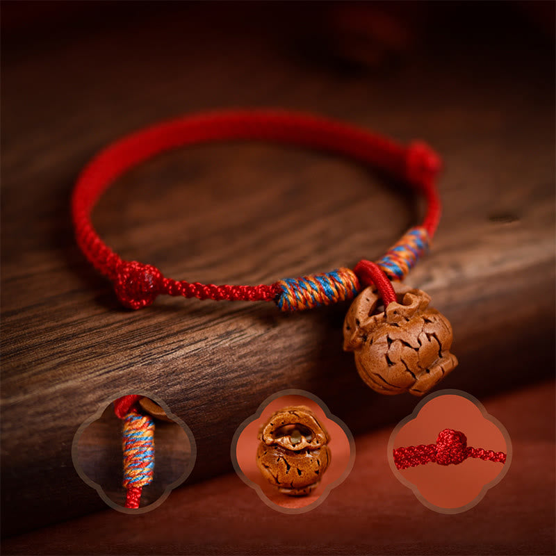 Buddha Stones Collier pour chats et chiens, en corde tressée rouge pêche, à résistance ajustable - image 7