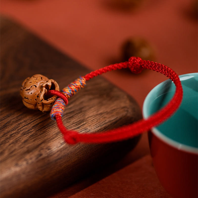 Buddha Stones Collier pour chats et chiens, en corde tressée rouge pêche, à résistance ajustable - image 8