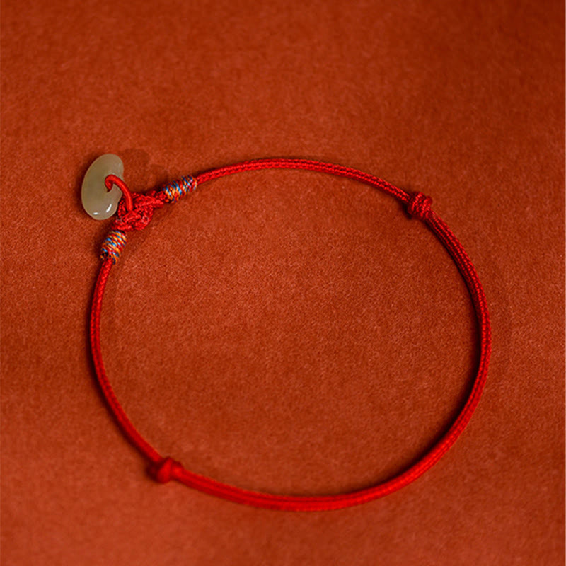 Buddha Stones Collier de protection ajustable pour chats et chiens, en jade tressé rouge, pour la protection. - image 3