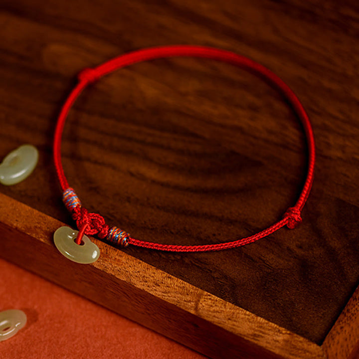 Buddha Stones Collier de protection ajustable pour chats et chiens, en jade tressé rouge, pour la protection. - image 2