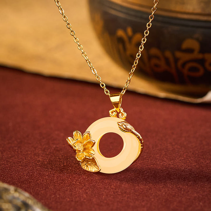 Buddha Stones Boucle de lotus, pendentif de la paix, collier de paix - Boucle de paix Lotus - image 0