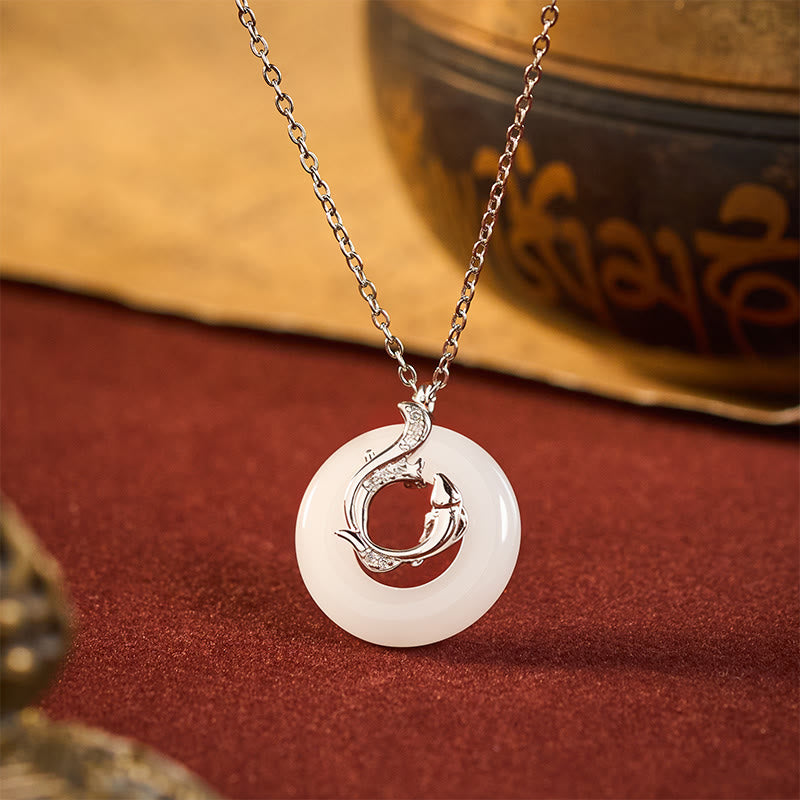 Buddha Stones Pendentif porte-bonheur en forme de boucle de la paix avec carpe koï - Boucle de la paix en forme de poisson koi - image 0