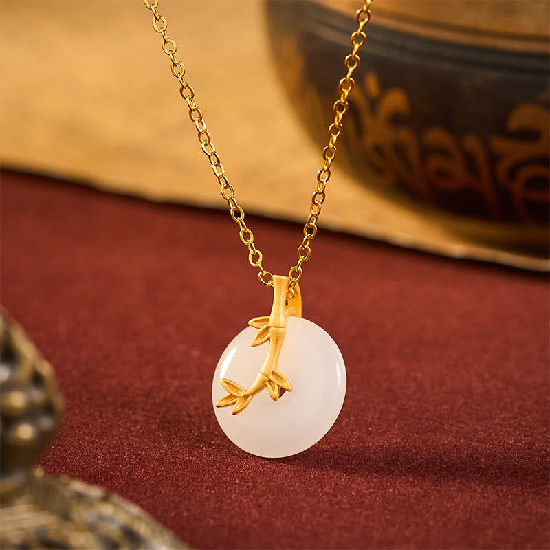 Buddha Stones Collier pendentif porte-bonheur en bambou avec boucle de paix - image 2