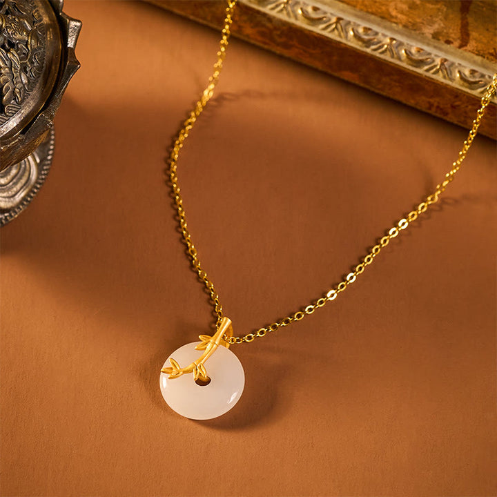Buddha Stones Collier pendentif porte-bonheur en bambou avec boucle de paix - image 3